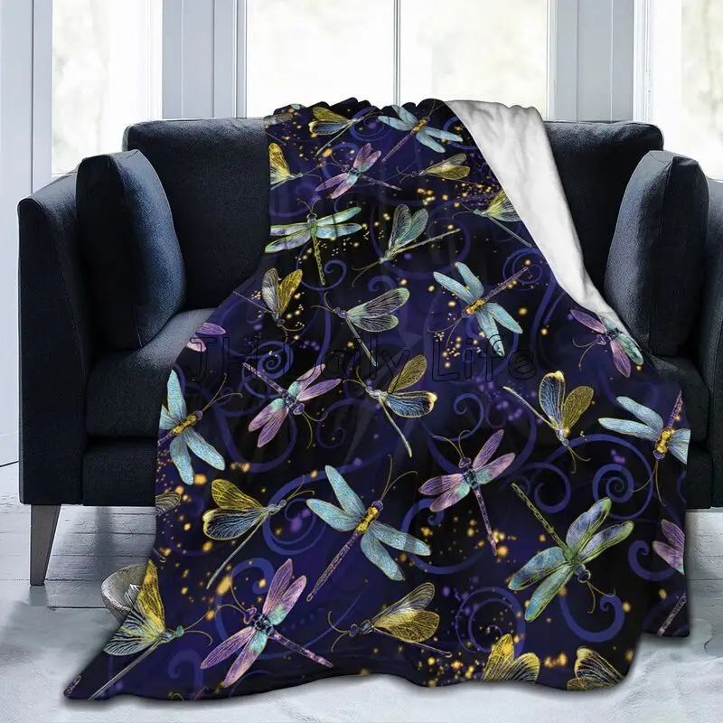 Galaxy Home Textiles - Couverture polaire libellule galaxie, couverture légère