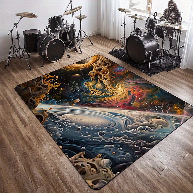 Galaxy Home Textiles - Tapis antidérapant à motif d'espace cosmique