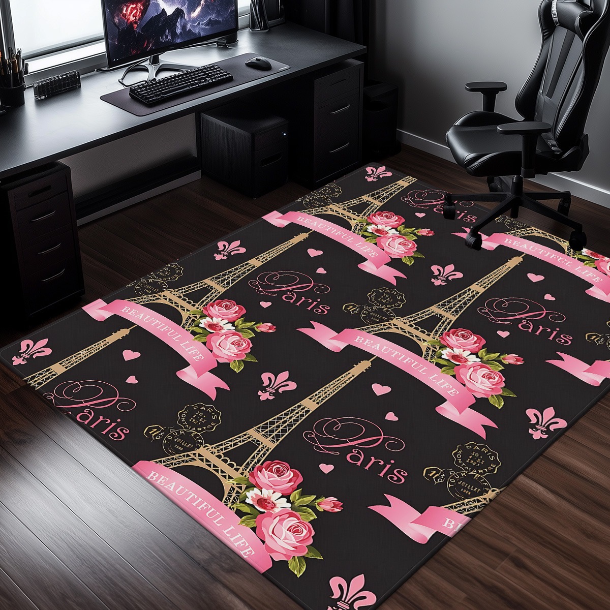 Home Textiles Paris - Tapis en velours cristal Rose tour