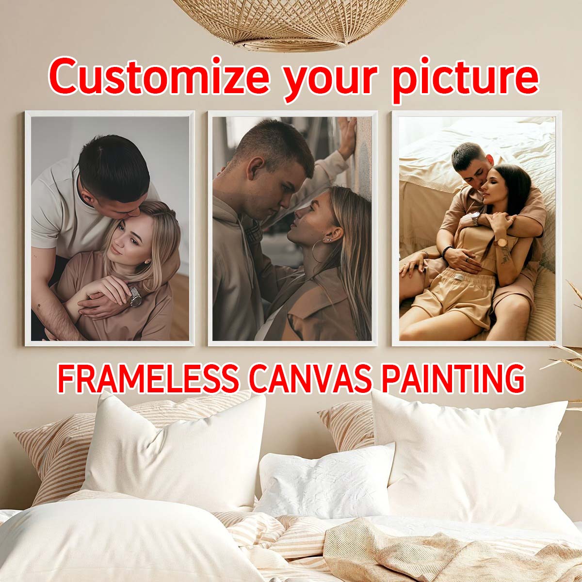 Home Textile - Triptyque - Cadre photo en bois