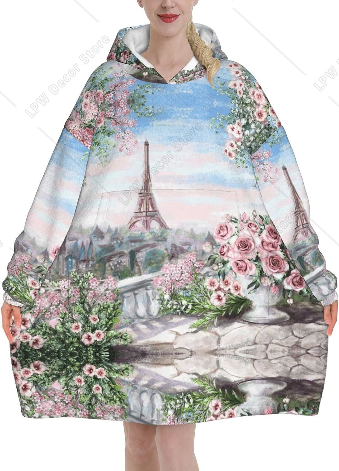 Home Textiles Paris - Tower Paris Print Blanket Hoodies pour