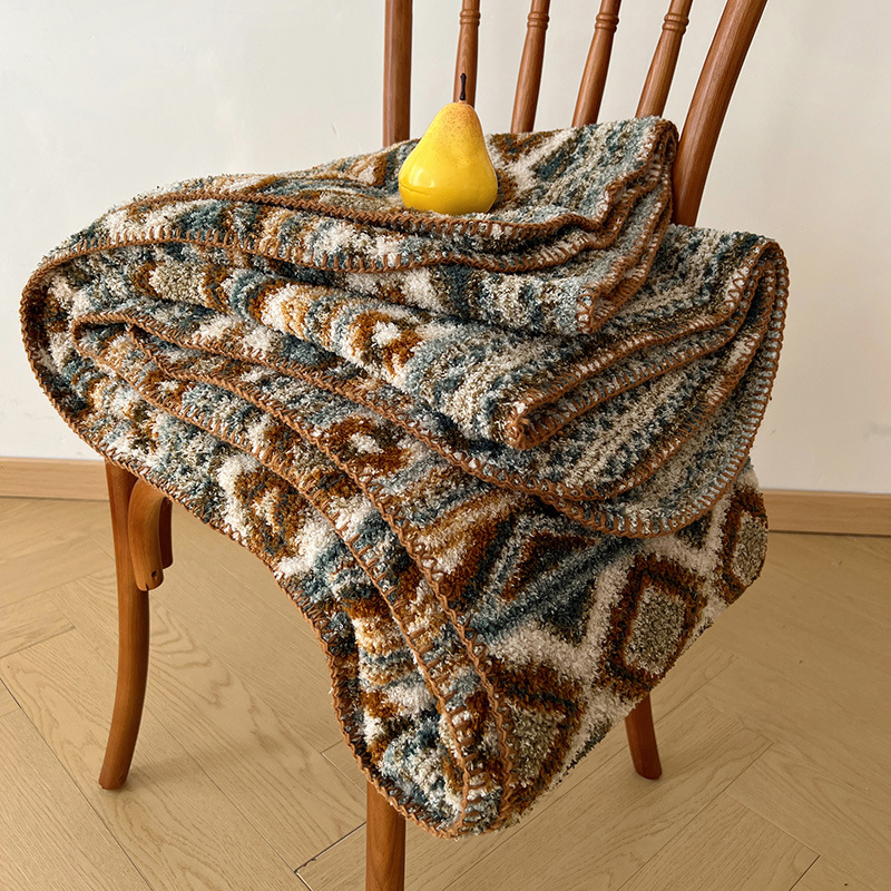 Home Textiles Europe - Couverture en peluche douce bohème haut