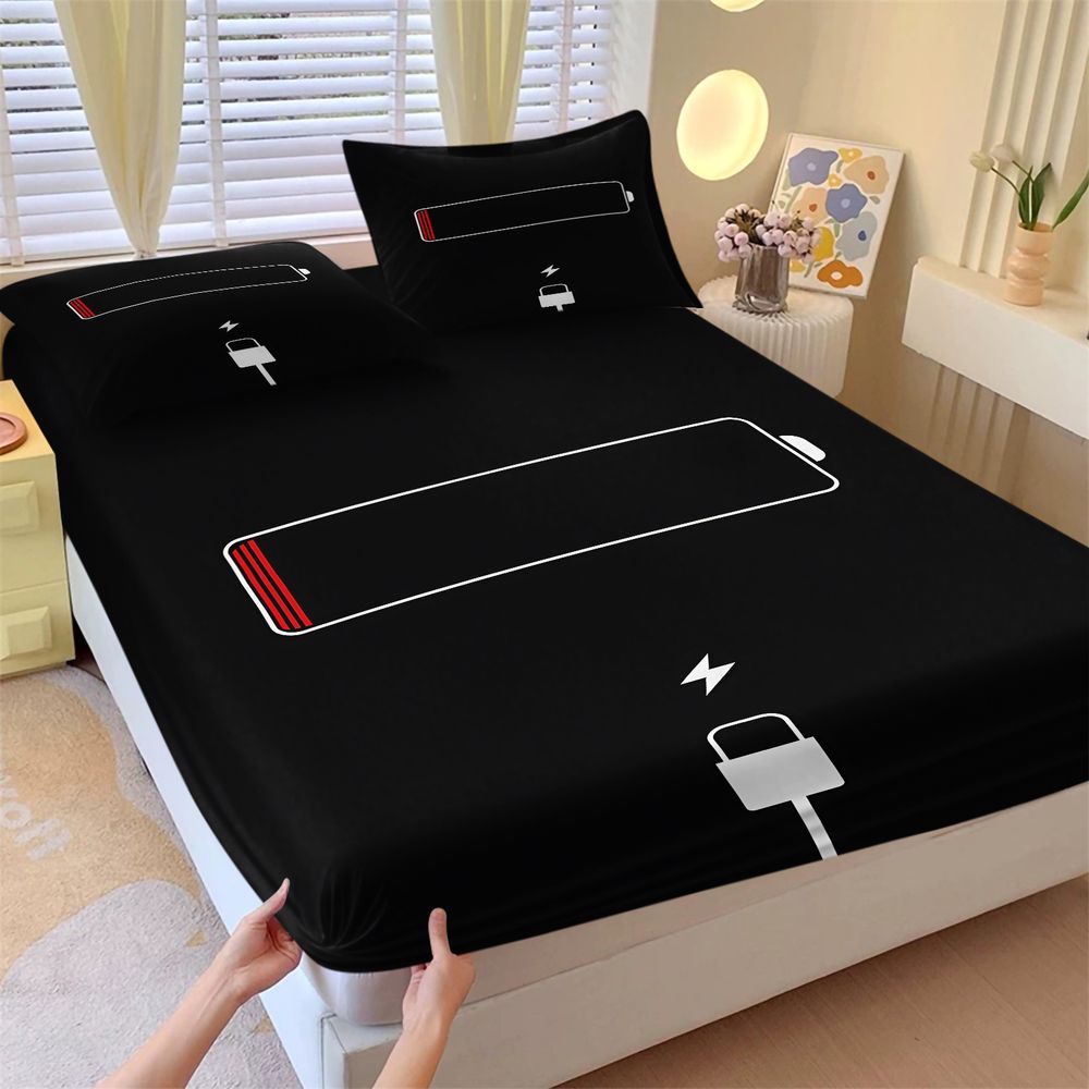Bed Sheet Microfiber - Parure de lit minimaliste avec impression