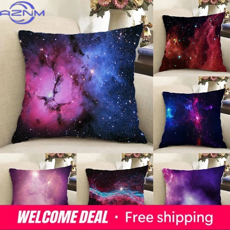 Galaxy Home Textiles - Housse de coussin décorative Universe Galaxy,