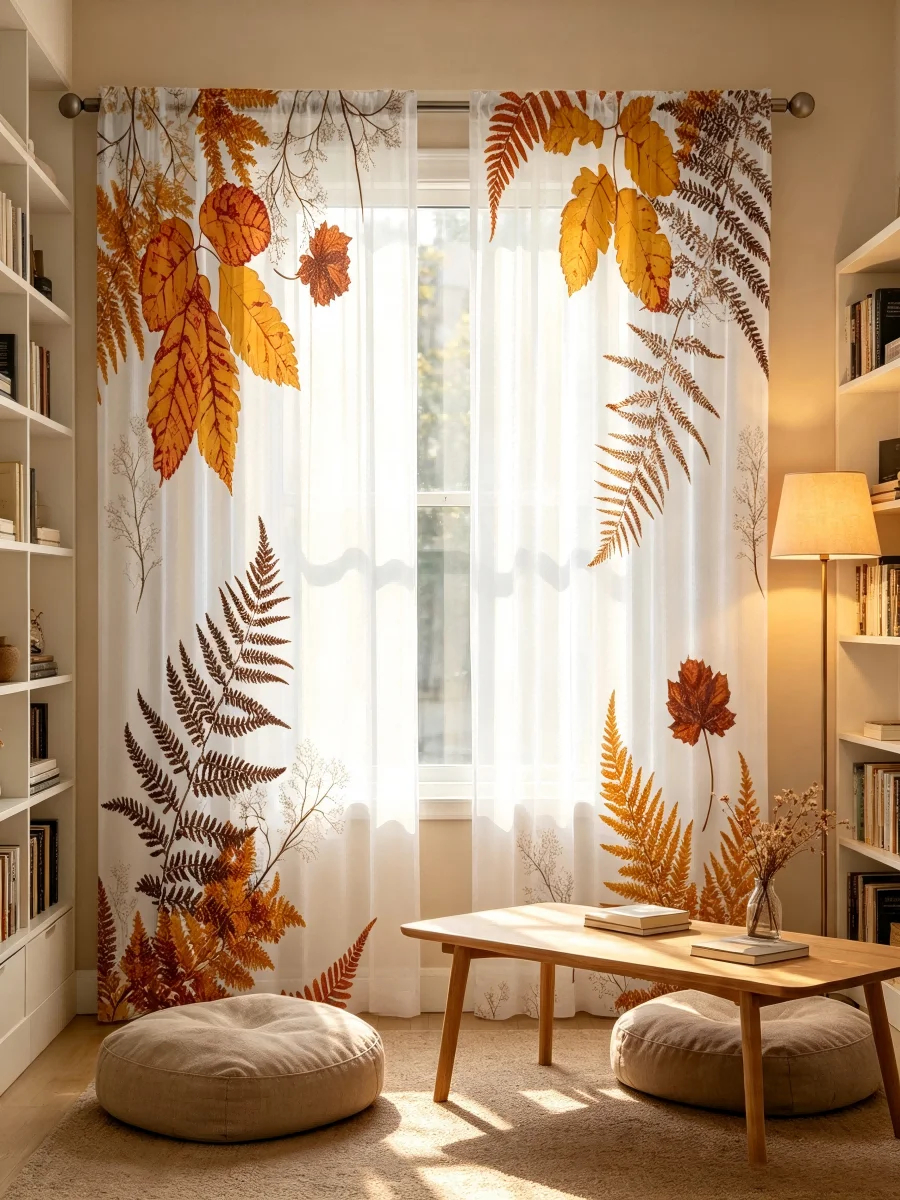 Curtain Sheer Voile - Lot de 2 rideaux transparents à