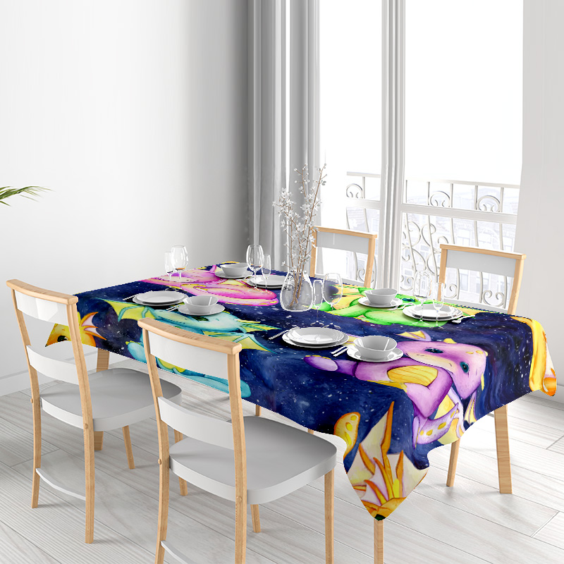Galaxy Home Textiles - Nappe licorne galaxie vibrante, décoration artistique