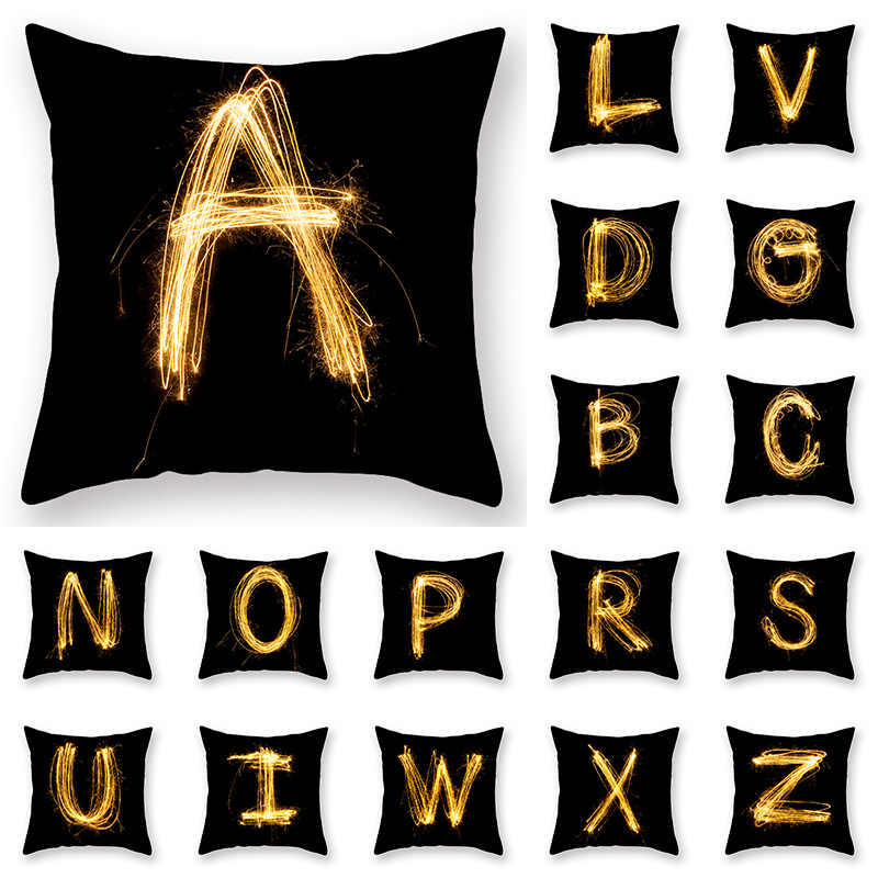 Luxury Home Textiles Usa - Vente chaude taie d'oreiller pyrotechnique noir