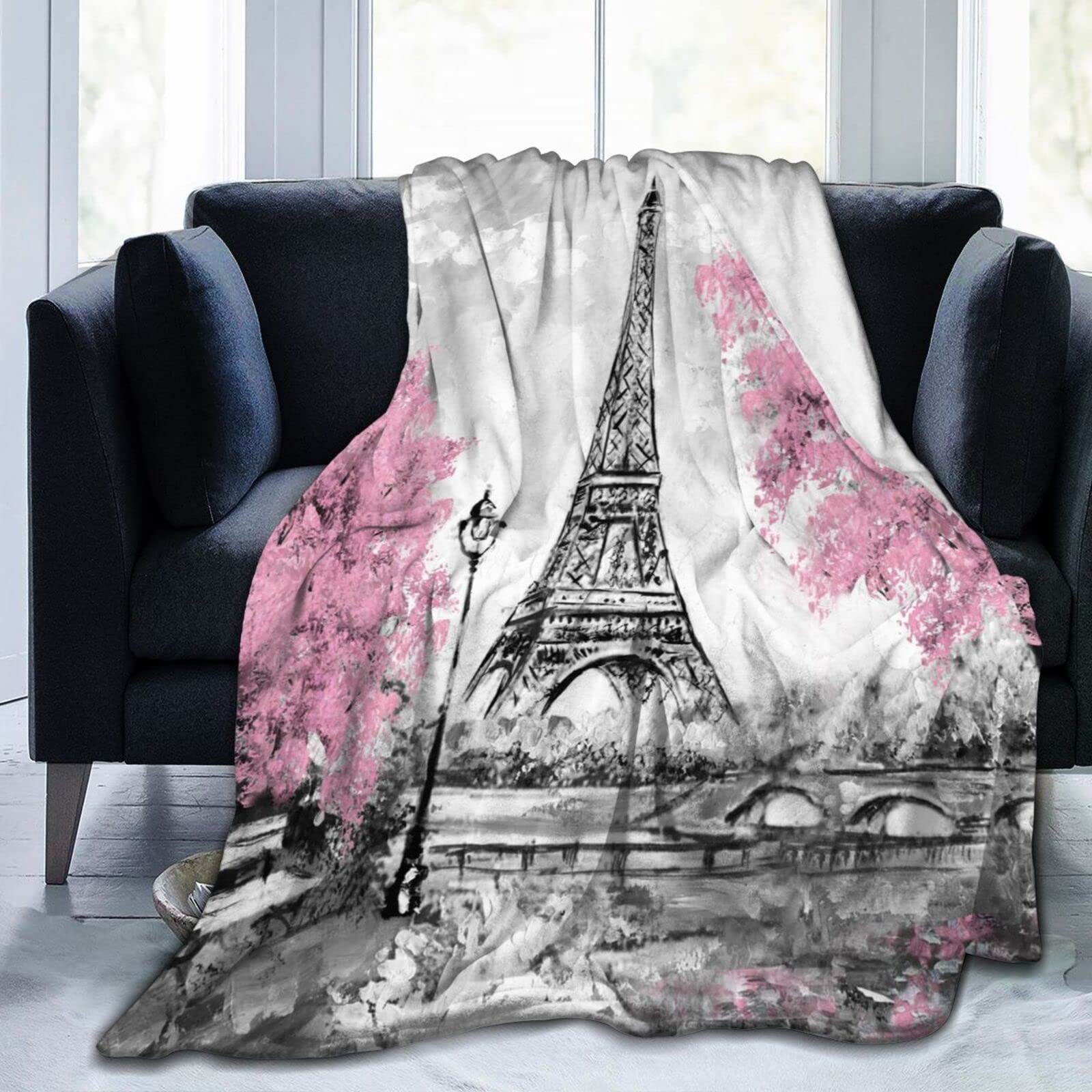 Couverture imprimée tour Eiffe - Home Textiles Paris avis et prix