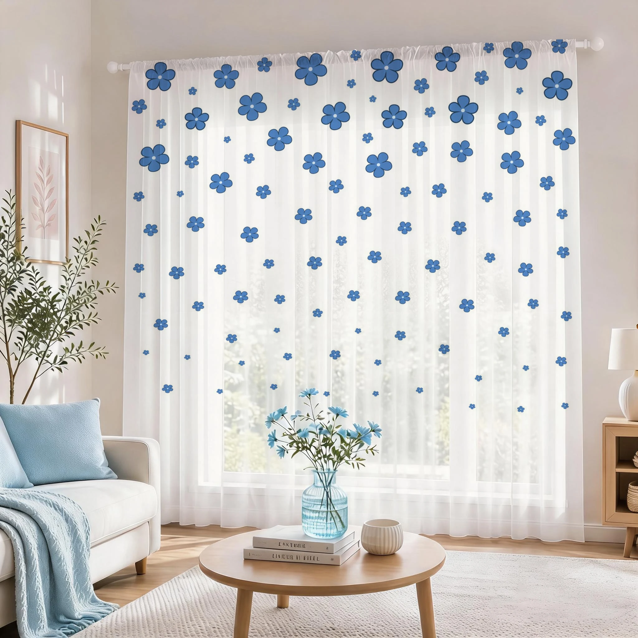 Voilage Moderne Dégradé Bleu C - Curtain Sheer Voile avis et prix