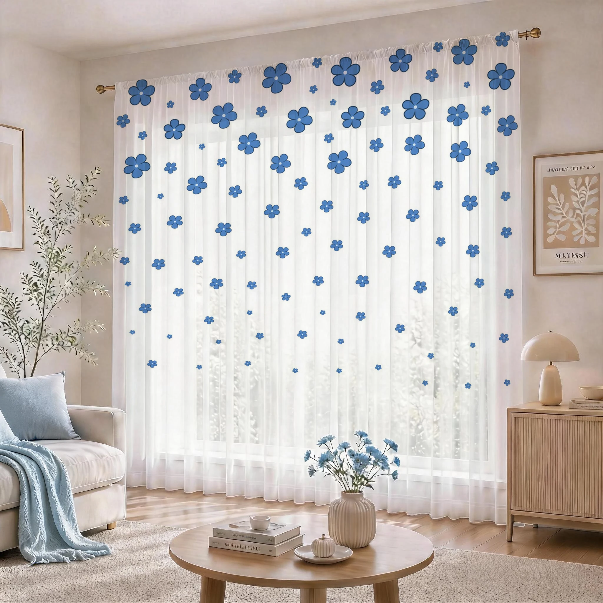 Voilage Moderne Dégradé Bleu C - Curtain Sheer Voile avis et prix