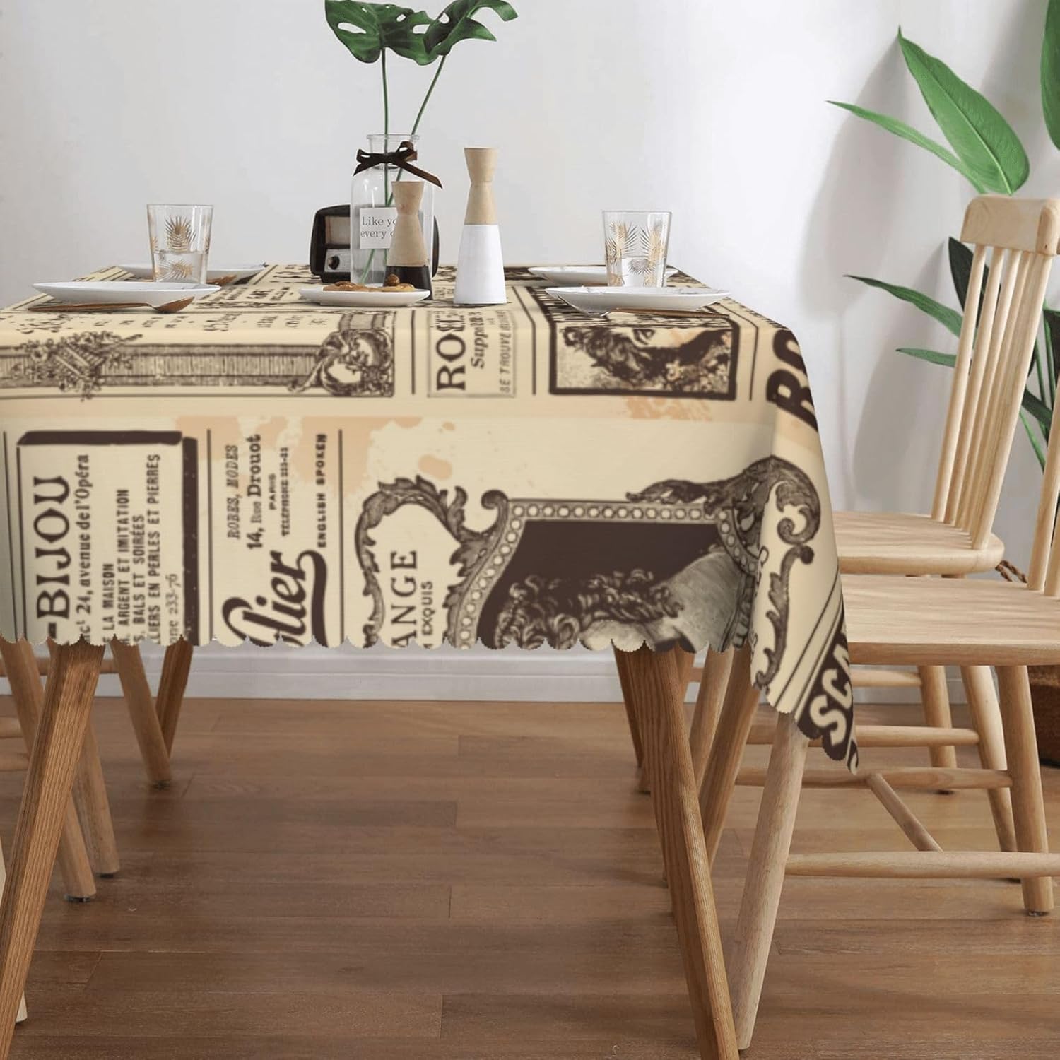Nappe vintage motif journal pa - Home Textiles Paris avis et prix