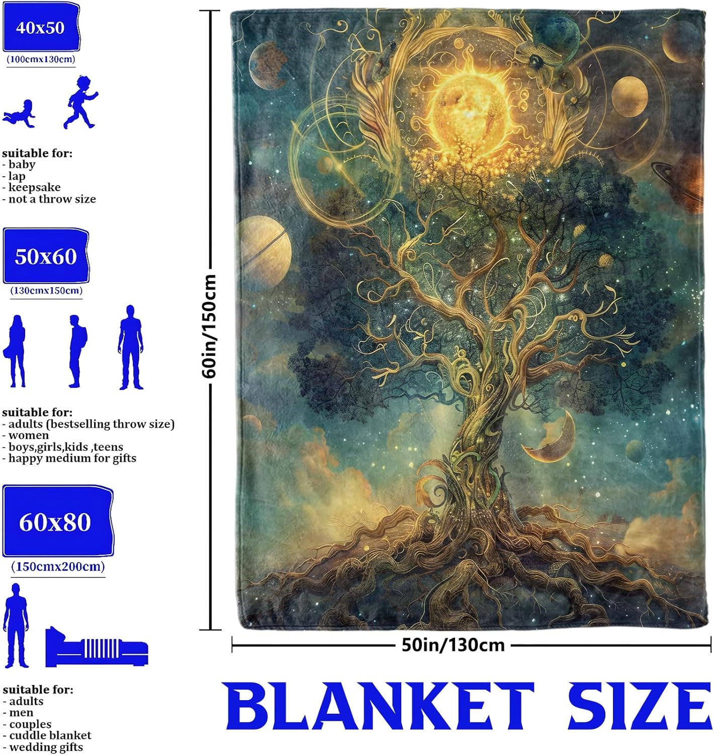 Couverture d'arbre cosmique, g - Galaxy Home Textiles avis et prix