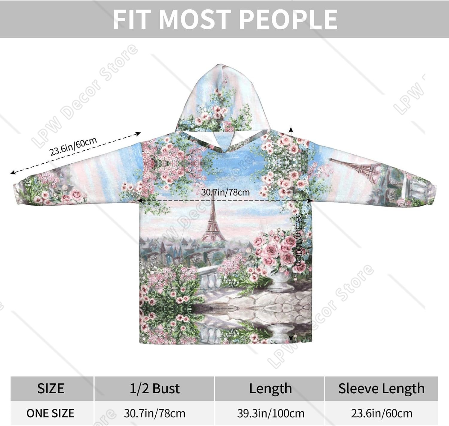 Tower Paris Print Blanket Hood - Home Textiles Paris avis et prix