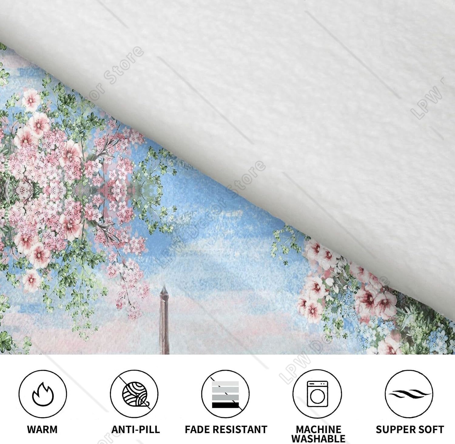 Tower Paris Print Blanket Hood - Home Textiles Paris avis et prix