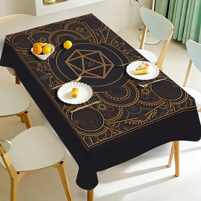 Nappe à motif d'engrenages dor - Home Textile avis et prix