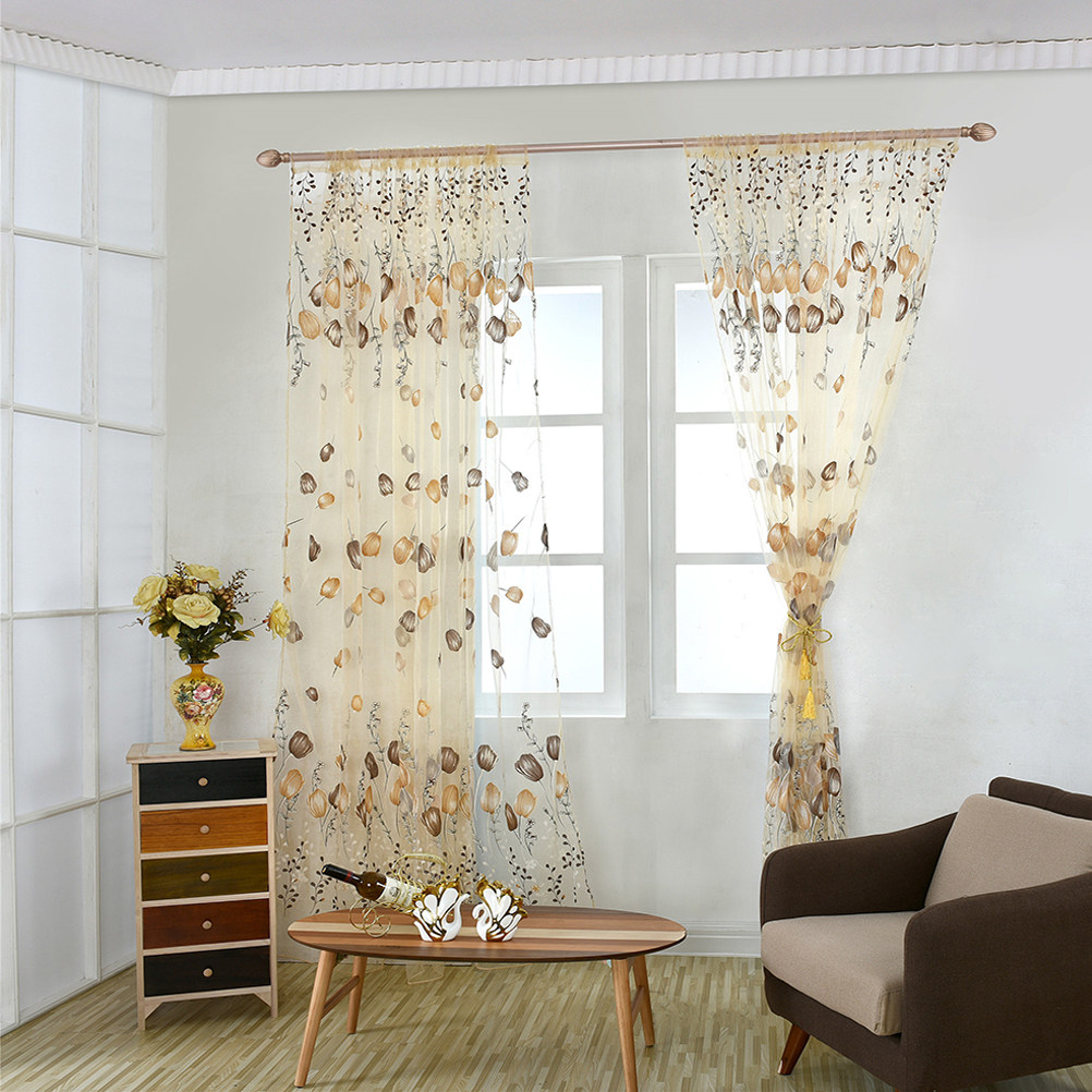 Rideaux Voile Tulipe 100x200cm - Curtain Sheer Voile avis et prix