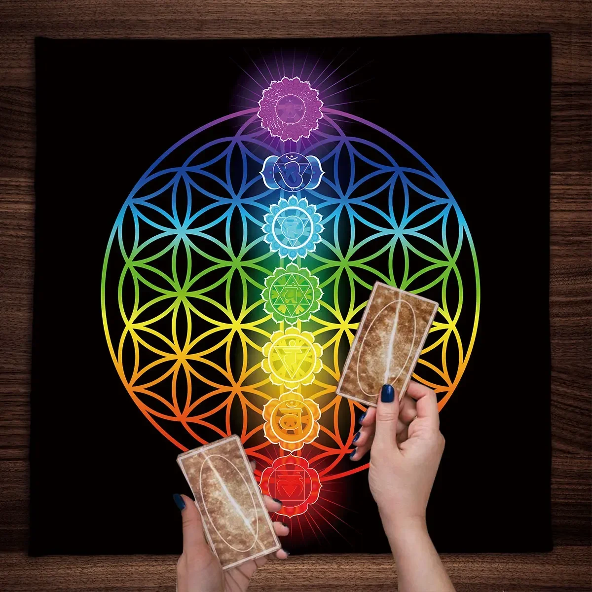 Nappe de Tarot Mandala fleur d - Galaxy Home Textiles avis et prix