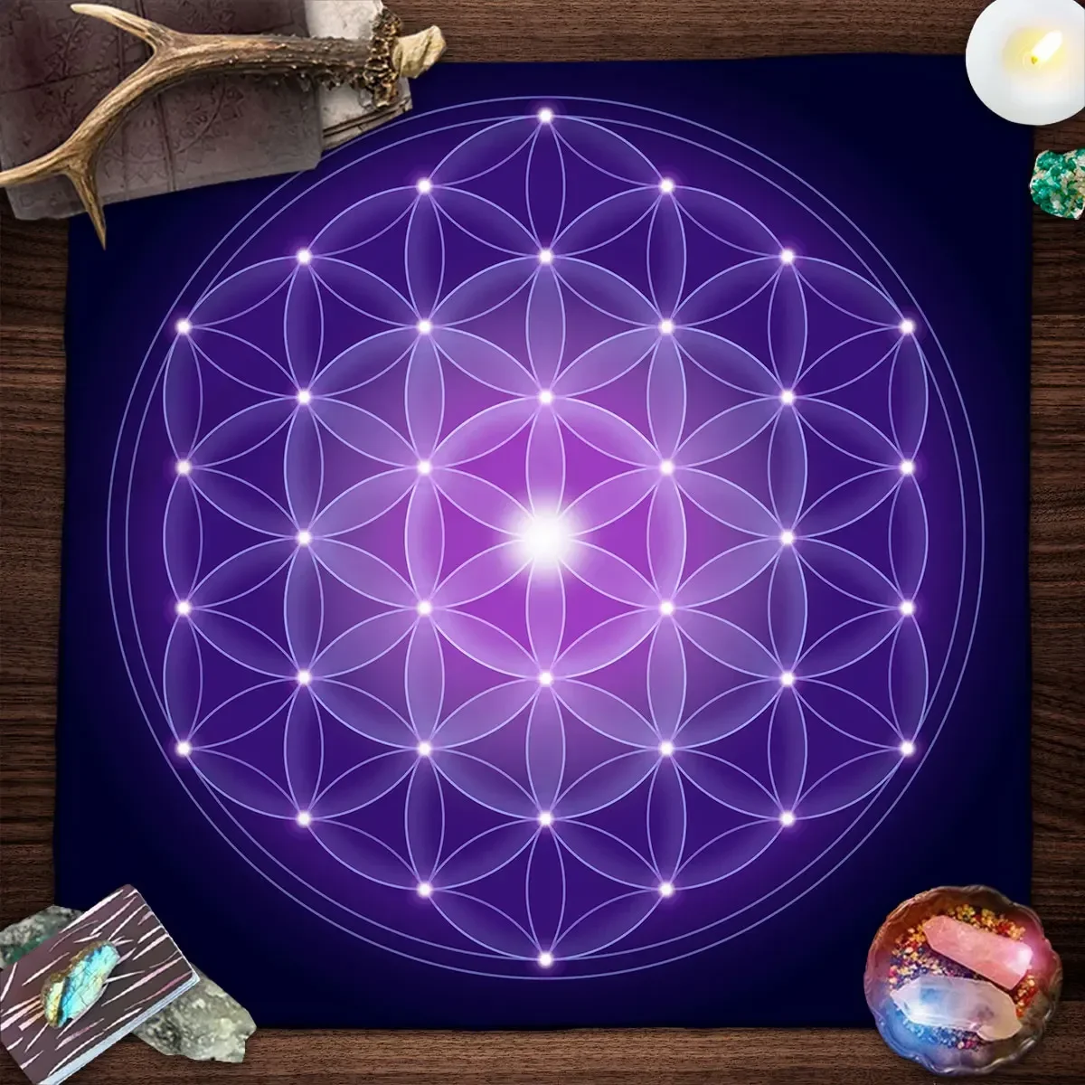 Nappe de Tarot Mandala fleur d - Galaxy Home Textiles avis et prix