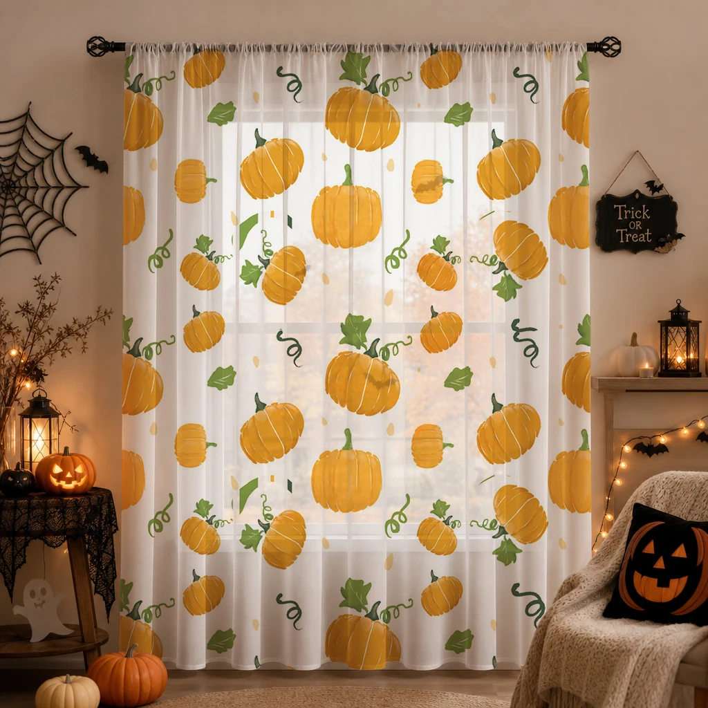 Rideau transparent d'Halloween - Curtain Sheer Voile avis et prix