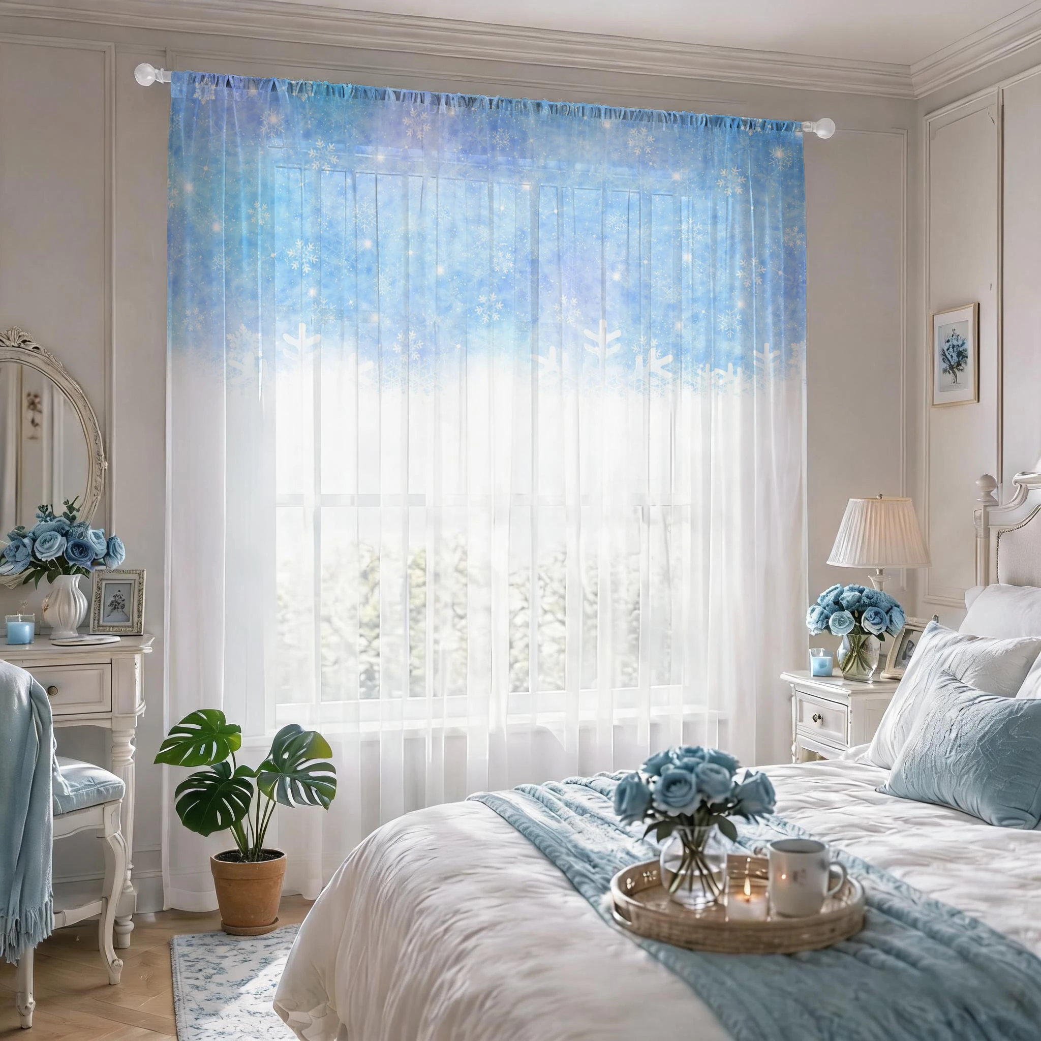 Voilage dégradé floral, rideau - Curtain Sheer Voile avis et prix