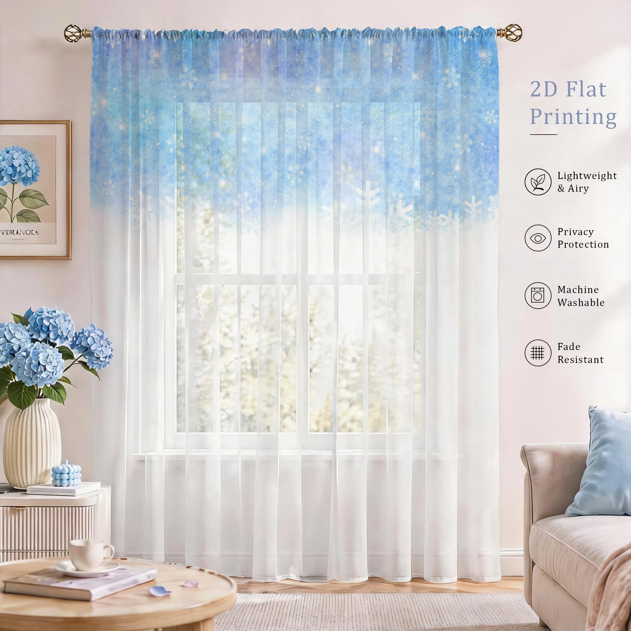 Voilage dégradé floral, rideau - Curtain Sheer Voile avis et prix
